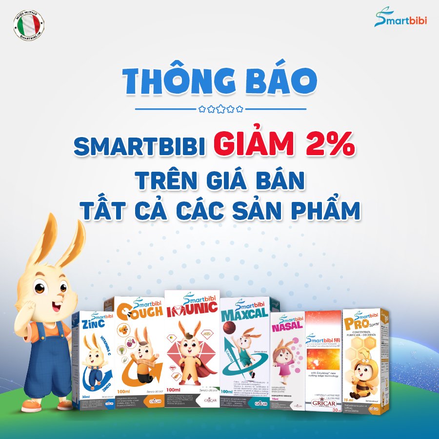 SMARTBIBI IMUNIC - Siro Bổ Sung Vitamin Và Khoáng Chất Hỗ Trợ Tăng Sức Khỏe Cho Trẻ Gầy Yếu Và Nâng Cao Đề Kháng Cho Bé Trong Giai Đoạn Phát Triển 100ml