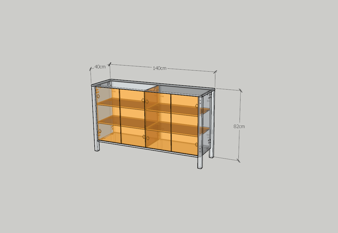 HAPPY FURNITURE , Kệ lưu trữ 3 tầng - MOKA, TLT_045 , 140cm x 40cm x 82cm DxRxC