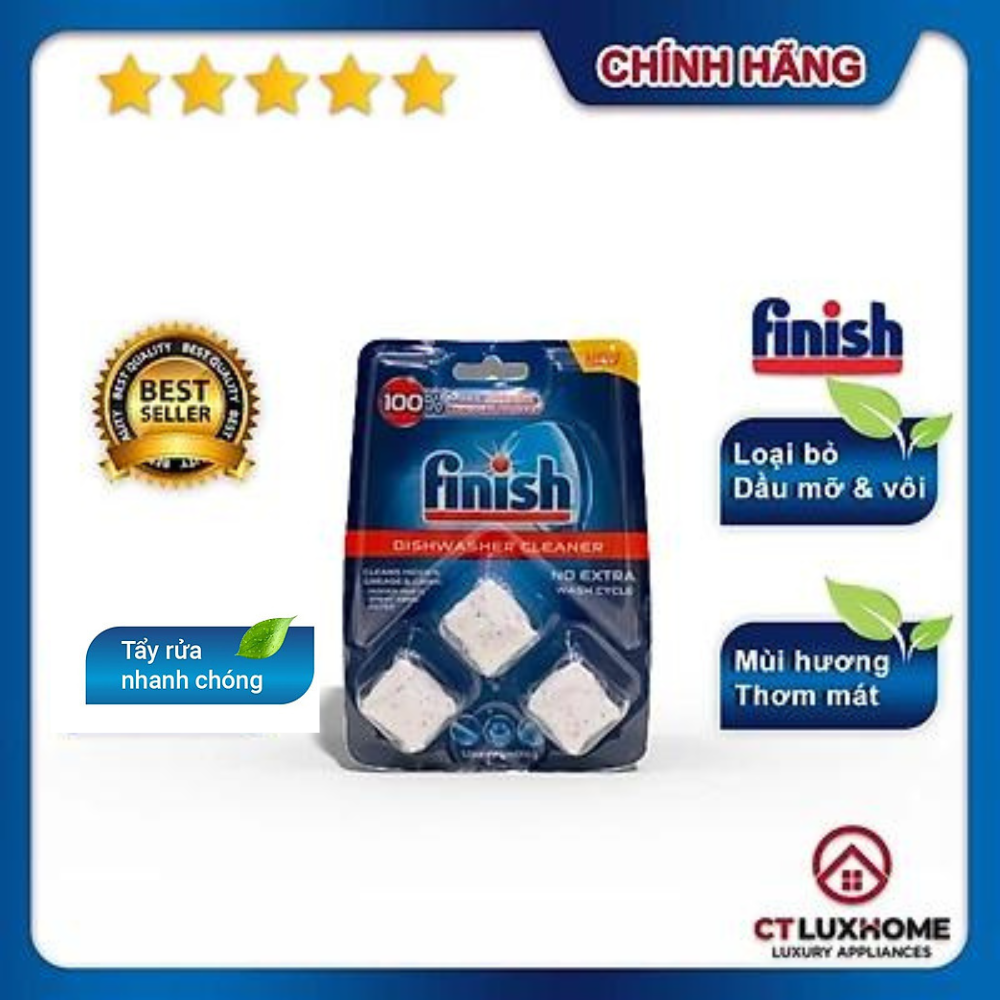 Viên vệ sinh máy rửa bát Finish vỉ 3 viên - Chính hãng