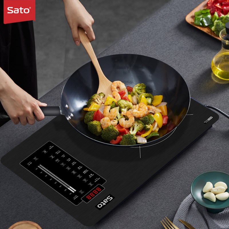 Bếp từ đơn SATO BT027 Mặt kính cường lực cao cấp chống xước, chịu nhiệt lên tới 750 °C độ bền cao và an toàn tuyệt đối- Miễn phí vận chuyển toàn quốc - Hàng chính hãng