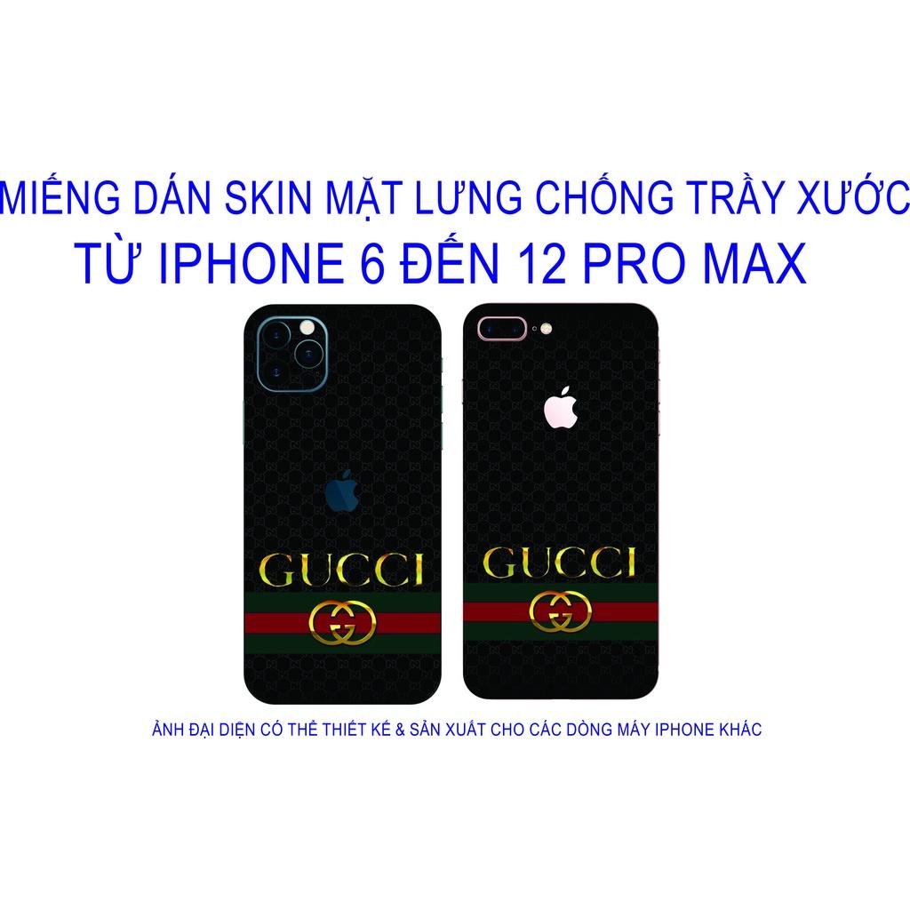 Miếng Dán Skin mặt lưng dành cho iphone 6 đến 12 pro max chống trầy xước, hình ảnh 3D sắt nét