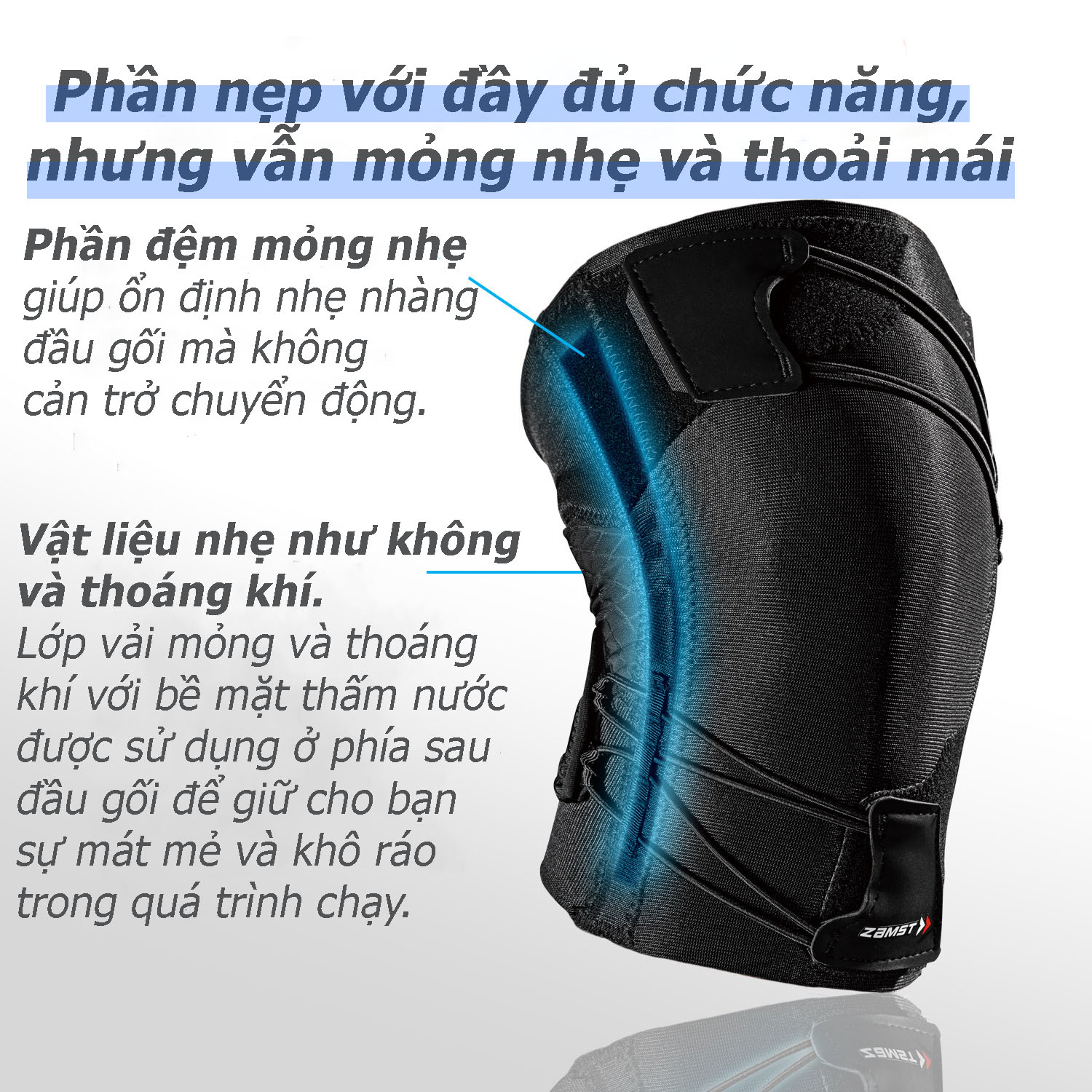 Đai hỗ trợ/ bảo vệ đầu gối ZAMST RK-1 PLUS (Left/Right specific