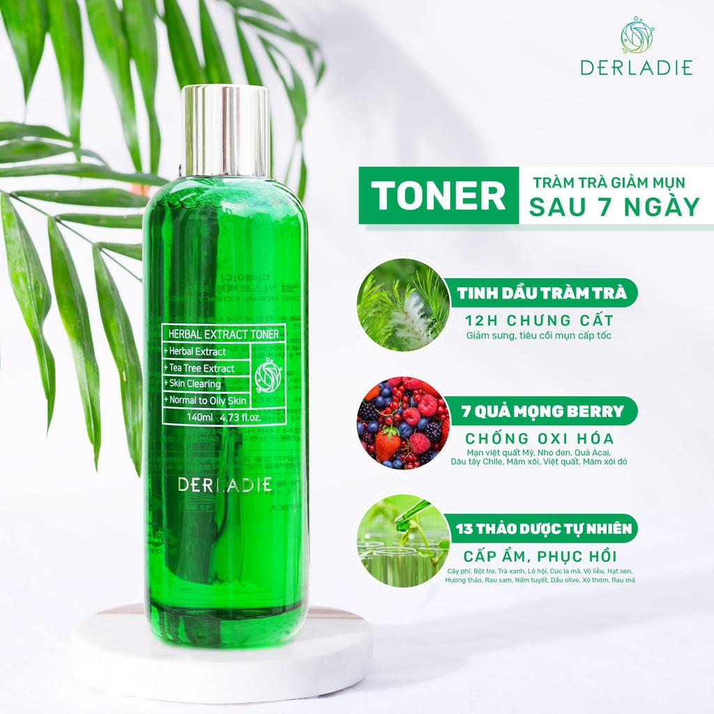 Toner Tràm Trà Giảm Mụn Sau 7 Ngày Derladie Herbal Extract 140ml - Ngăn  ngừa mụn | ALamDep.com