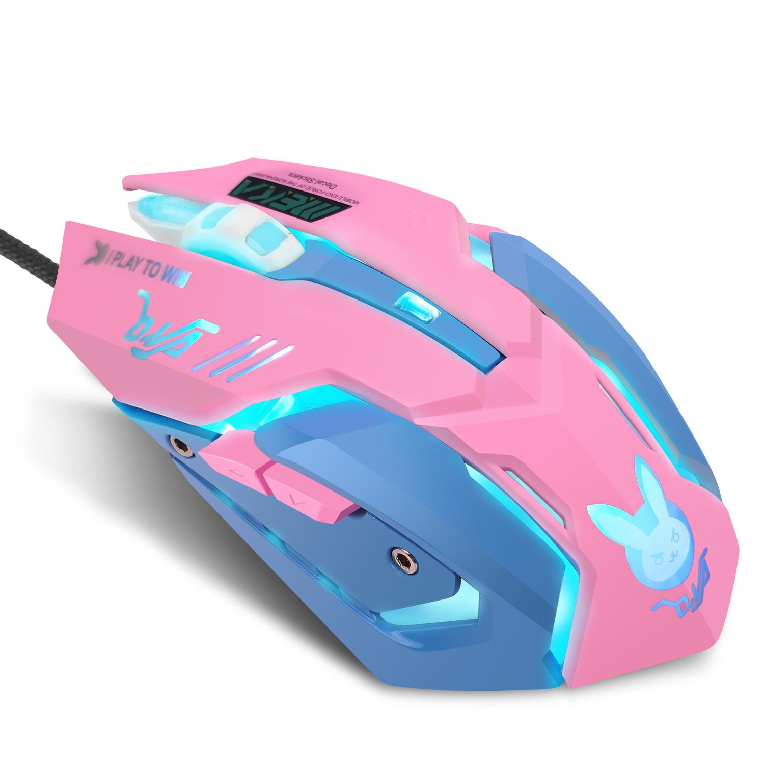 USB Chuột Chơi Game Có Dây Hồng Máy Tính Chuyên Nghiệp Thể Thao Điện Tử Chuột 2400 DPI Nhiều Màu Sắc Backlit Silent Chuột LOL Dữ Liệu laptop