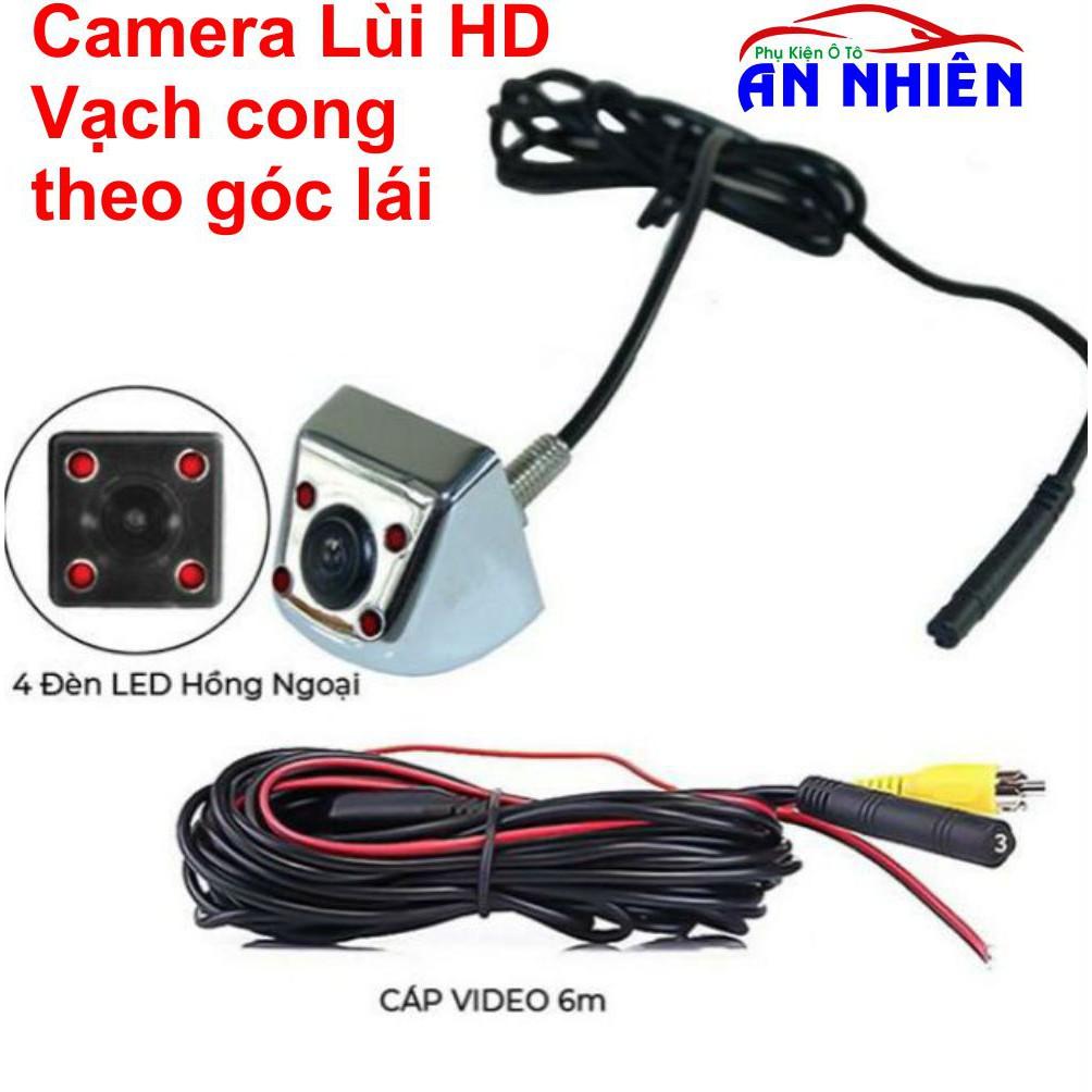 Camera Lùi Hồng Ngoại HD - Bẻ Vạch Cong Theo Góc Đánh Lái Cho Ô Tô Xe Hơi