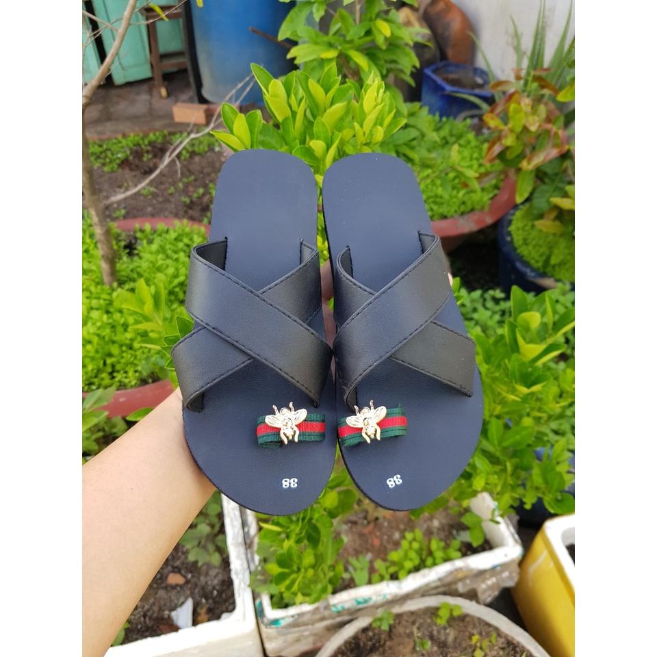 sandal đồng nai dép quai chéo đen có thêm sỏ ngón nữ size từ 34 đến 42 nữ