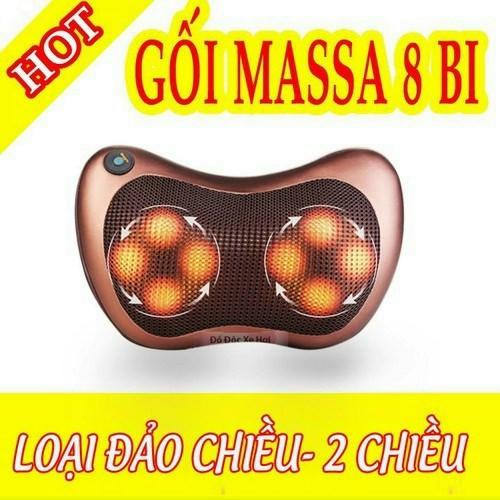 Gối mát xa hồng ngoại 8 bi