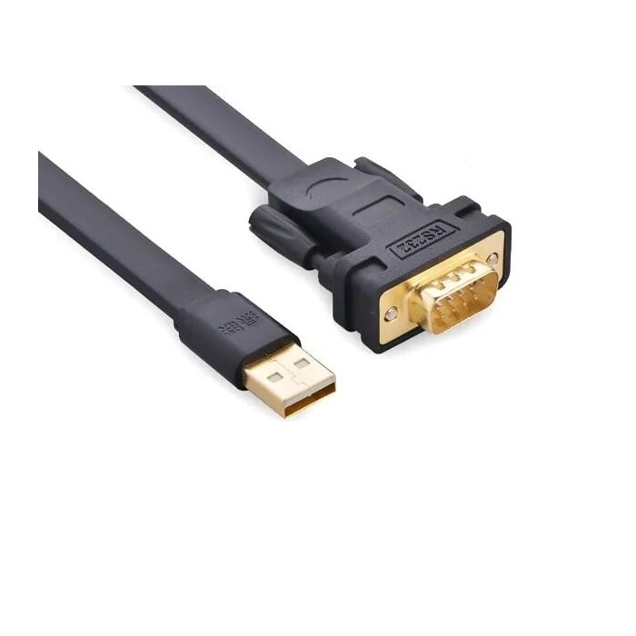Cáp tín hiệu chuyển đổi USB 2.0 sang COM RS232 dáng dẹt cao cấp 2M Ugreen 107TH20218CR Hàng chính hãng