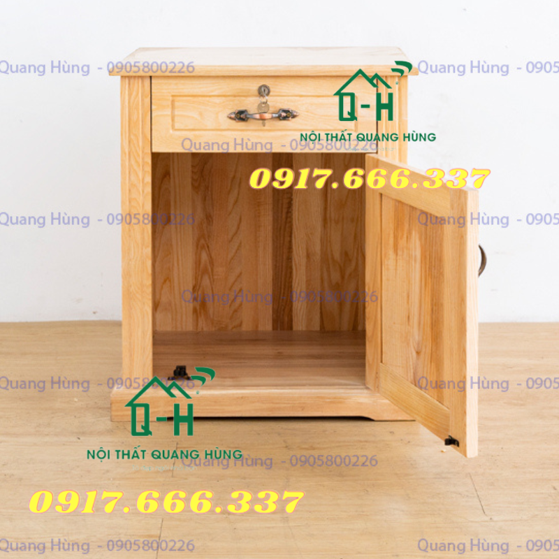 TỦ ĐẦU GIƯỜNG GỖ SỒI NGUYÊN KHỐI