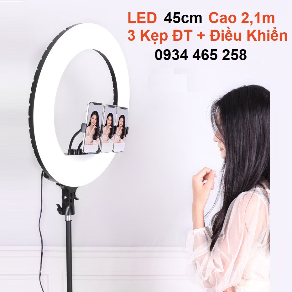 Đèn Led Livestream 26cm 30cm 36cm 45cm 54cm Gồm Chân Đèn Và Kẹp Điện Thoại. Hỗ trợ Livestream, Phun Xăm, Make Up