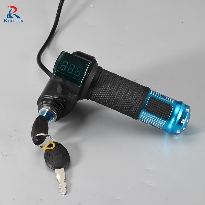 12V -96V EBIKE xoắn van tiết lưu với chỉ báo hiển thị LCD cho van tiết lưu xe đạp điện có tay cầm tay cầm Khóa Khóa Khóa Khóa: 12V -96V