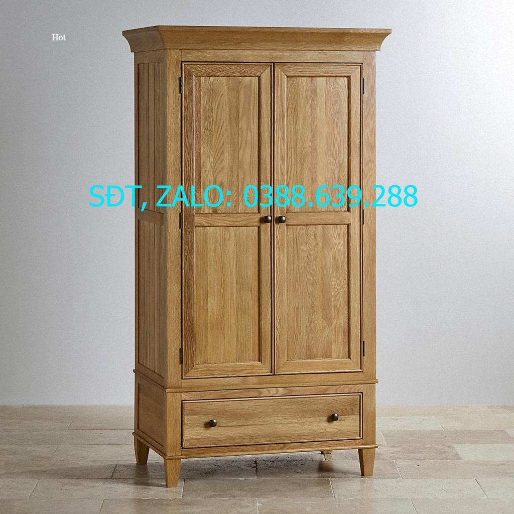 Tủ quần áo Bình Long Sofa 2 cánh 1 ngăn kéo gỗ sồi 1m