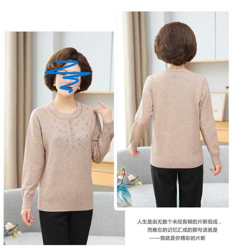Áo Len Mùa Thu Mỏng Cho Mẹ AL06 - Hàng Quảng Châu Cao Cấp