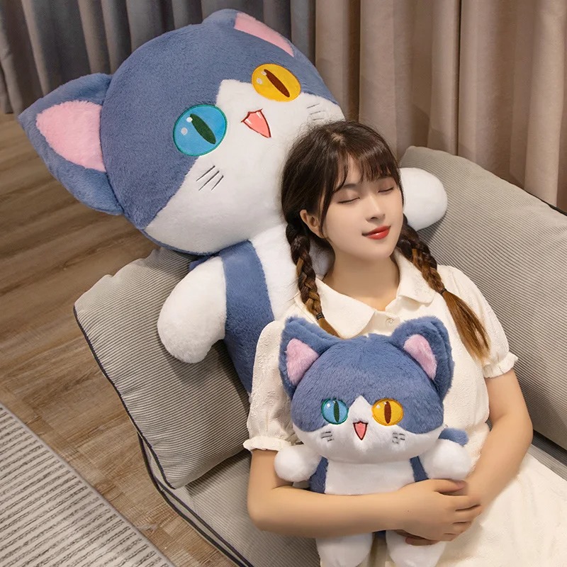 Thú nhồi bông mèo cá mập đáng yêu - Size từ 40cm đến 100cm - Quà tặng gấu bông mắt hai màu lông mịn dễ thương