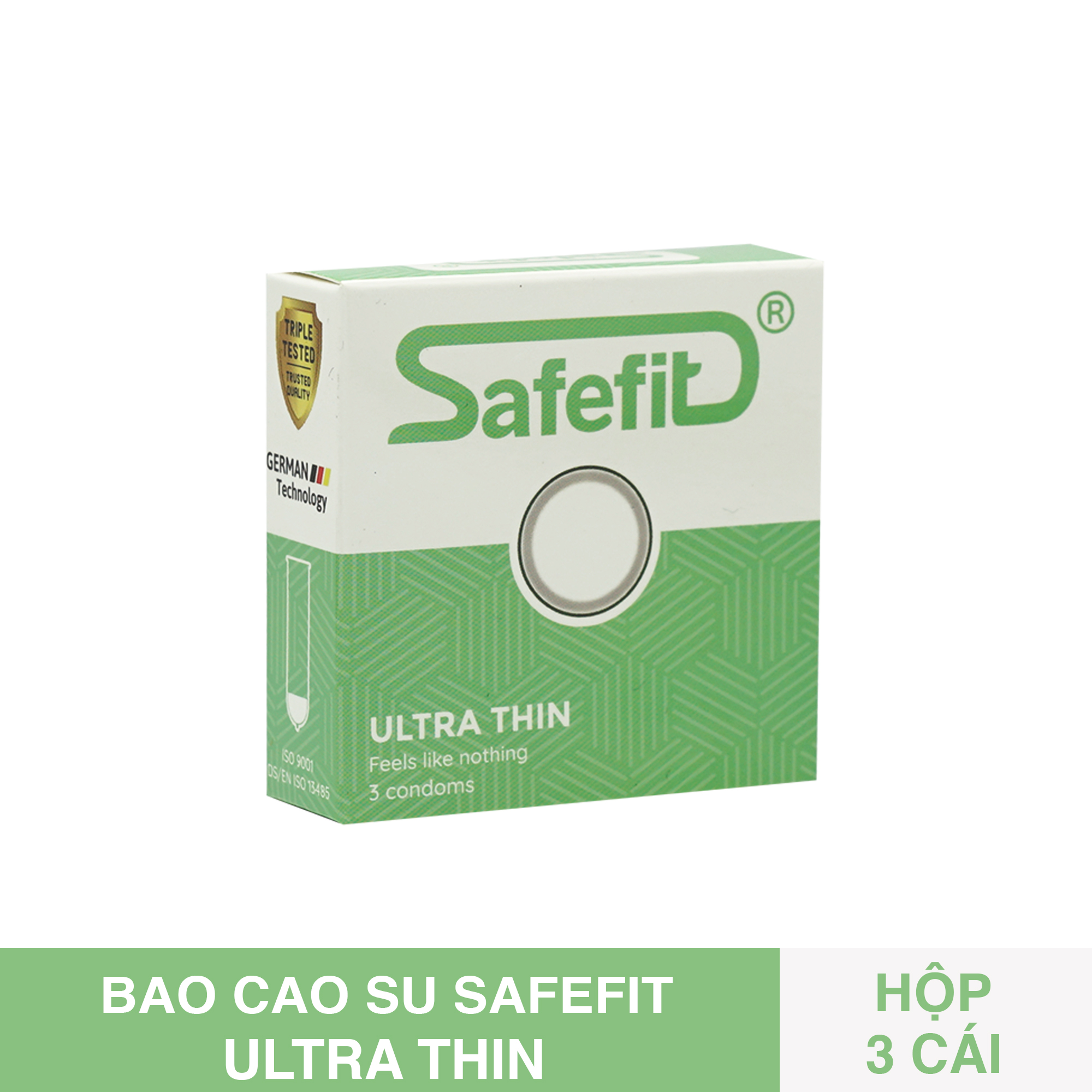 Hộp 12 Cái Bao Cao Su Safefit Ultra thin -  Siêu Mỏng - Size 49mm