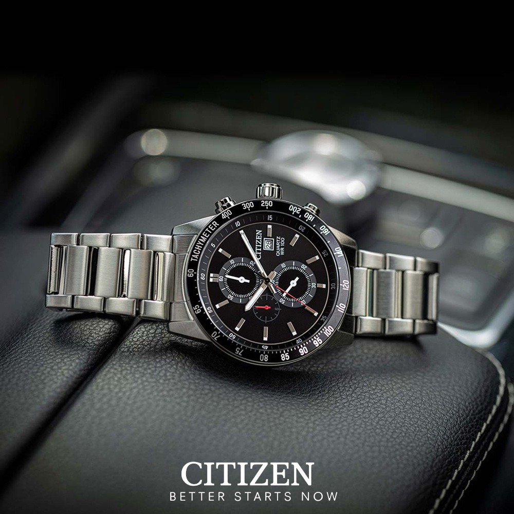 Đồng Hồ Nam Citizen Dây Thép Không Gỉ AN3600-59E - Mặt Đen