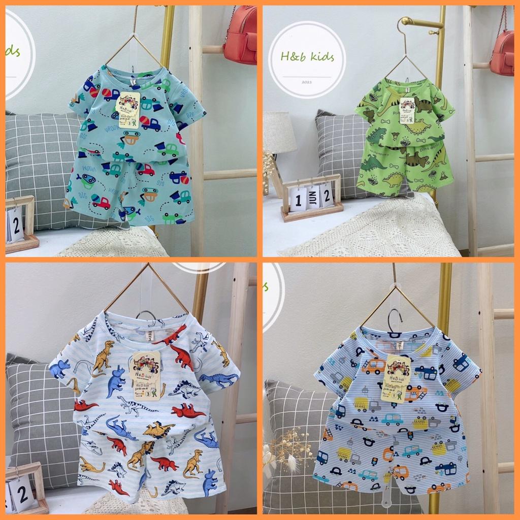 Bộ Cotton Quần Áo Trẻ Em Bé Trai 6-15kg Hoạ Tiết Hoạt Hình Khủng Long