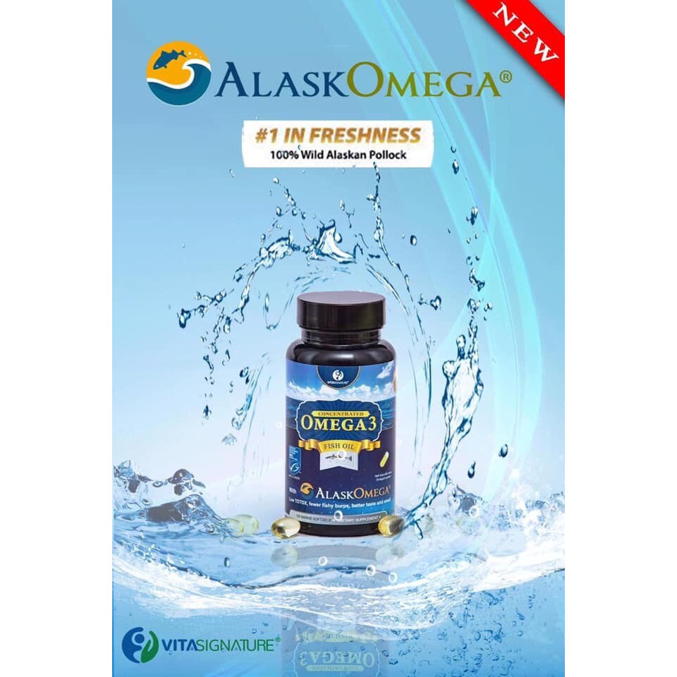 Dầu cá AlaskOmega Fish Oil - 100% WILD ALASKA POLLOCK - Nhập khẩu GERMANY