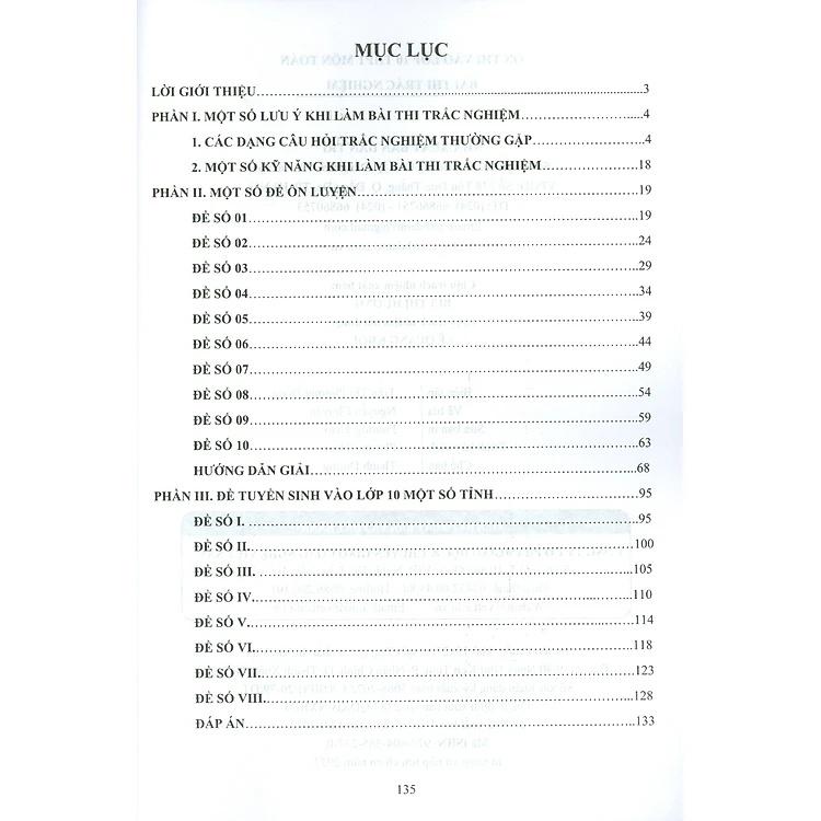 Sách - Ôn thi vào lớp 10 THPT môn toán bài thi trắc nghiệm