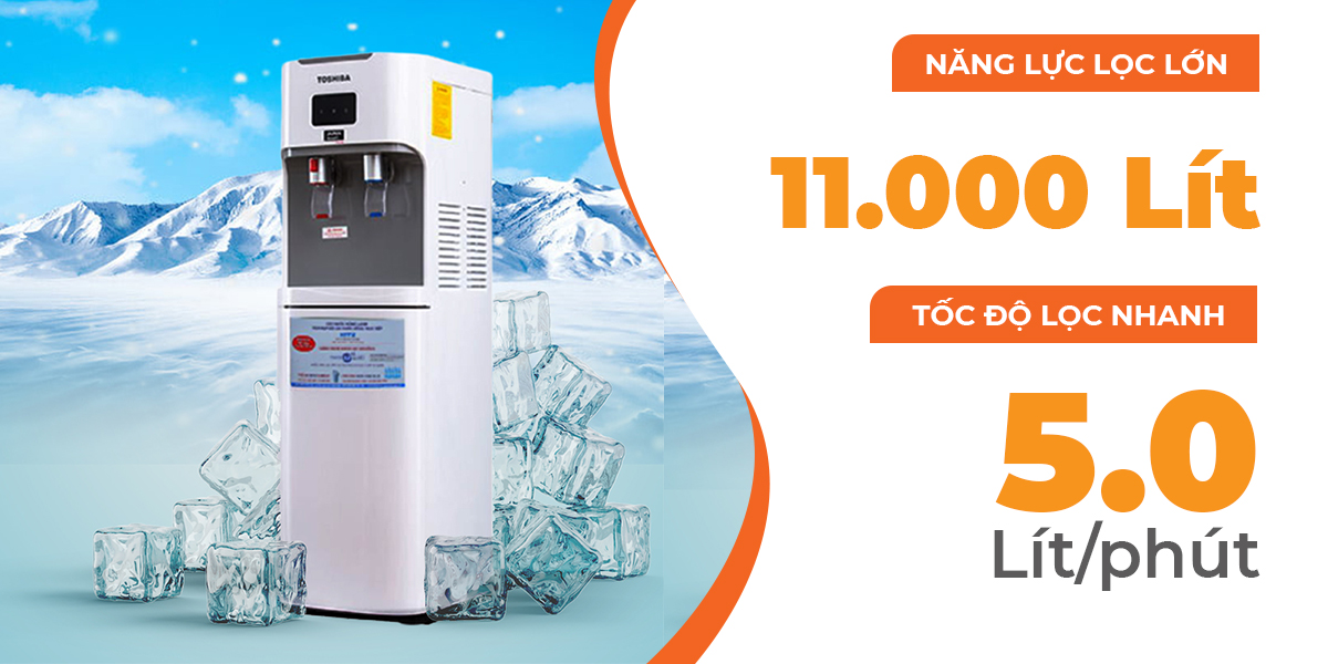 Máy Lọc Nước Nóng-Lạnh KITZ NLW-K1, Bộ lọc Nhật Bản công suất 11.000 lít