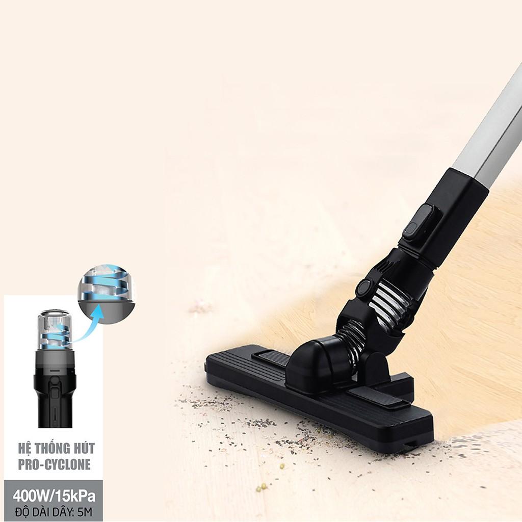 Máy hút bụi Lock&Lock cầm tay ENV336BLK 400w - Hàng chính hãng có dây, lực hút mạnh, đa dạng đầu hút, gọn nhẹ - Hapos
