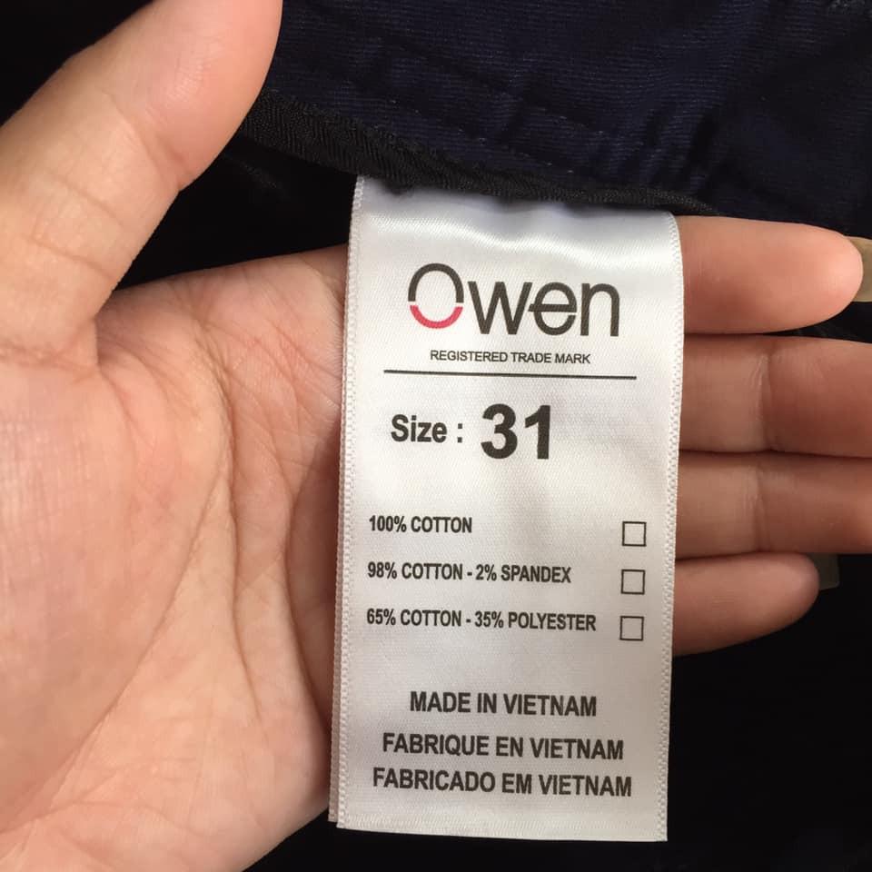 Quần kaki nam OWEN chuẩn hãng màu xanh than chất vải cotton cao cấp co giãn dáng suông trẻ trung năng động lịch sự