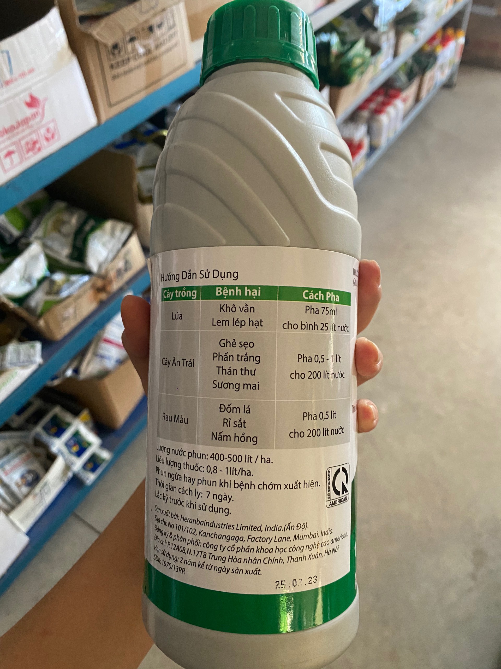 Trừ nấm, đốm đen, rỉ sắt cây trồng Hecxaconazole 50g/lít