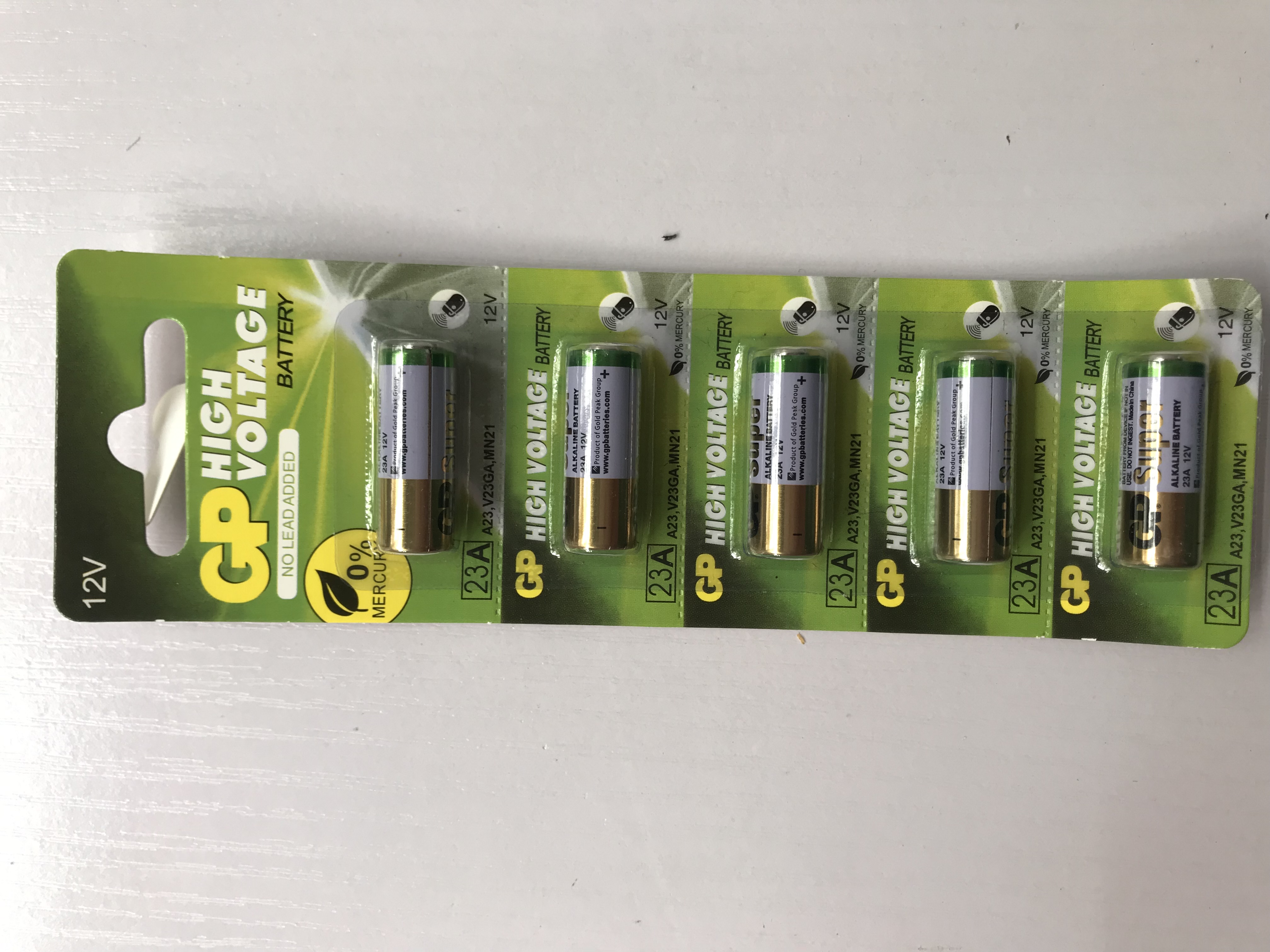 Pin Chuông 12V Hãng GP A23 Alkaline Vĩ 5 Viên dùng cho chuông cửa, cửa cuốn
