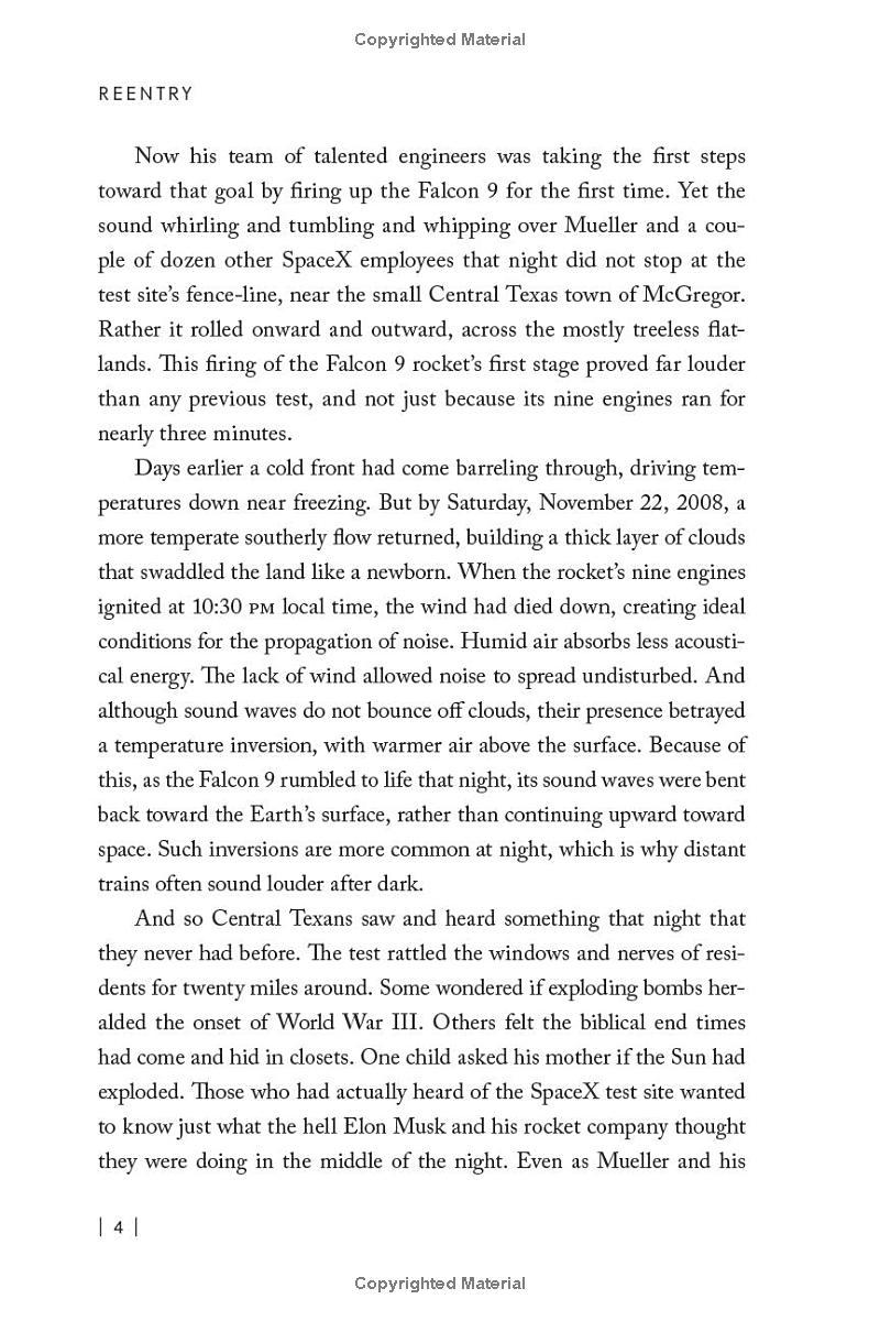 Sách ngoại văn: Reentry - Spacex, Elon Musk, And The Reusable Rockets That Launched A Second Space Age