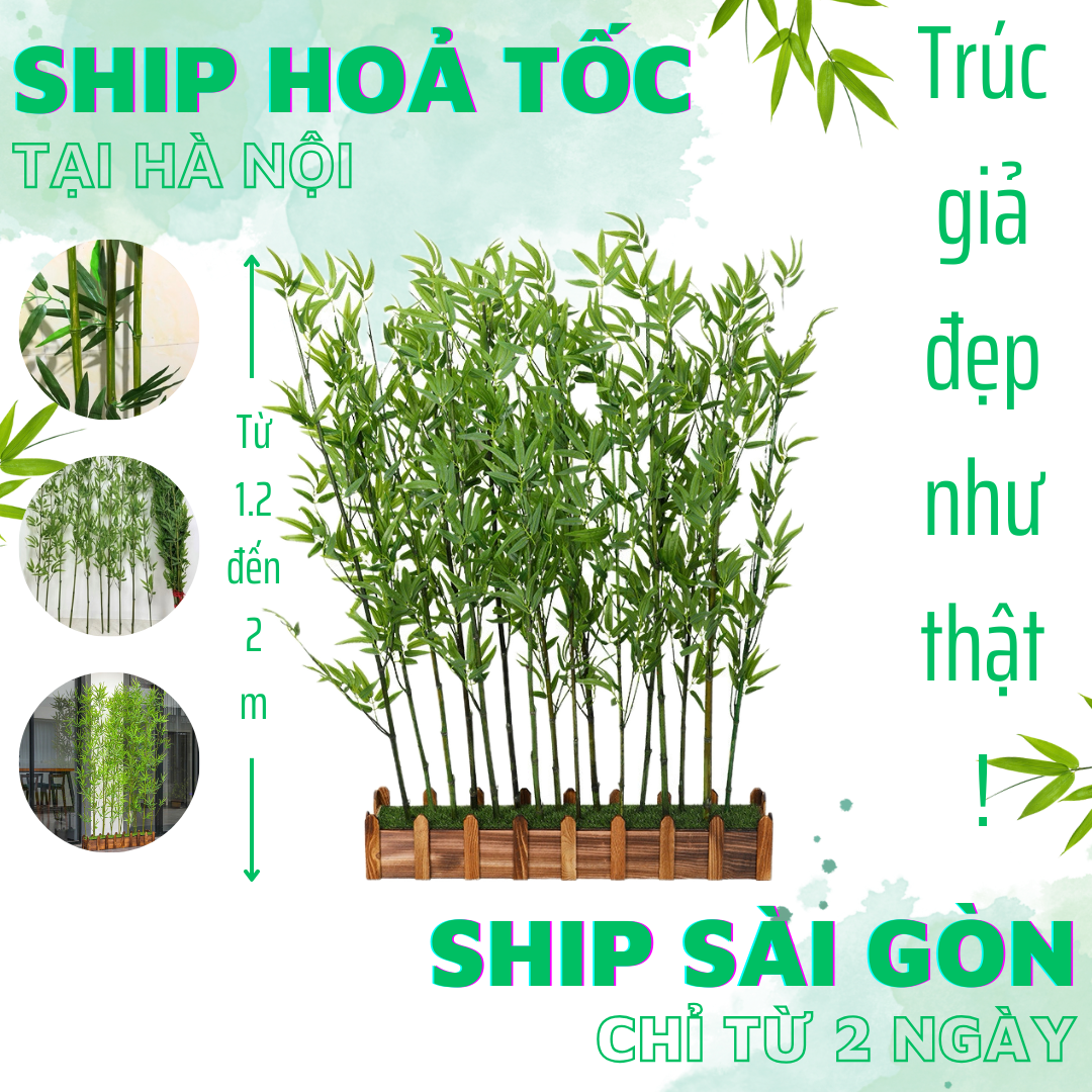 12 cây trúc giả 150cm nhiều lá