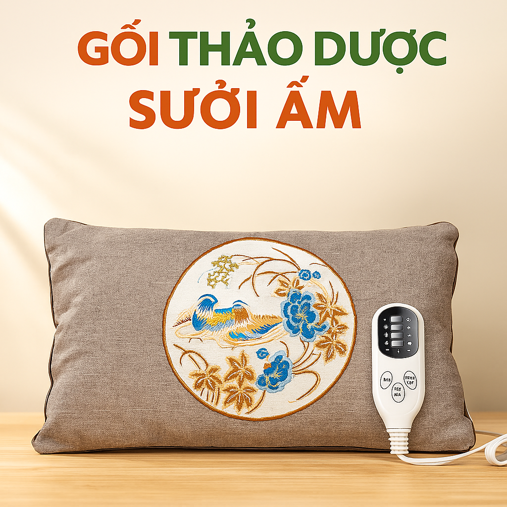 Gối Thảo Dược Ngải Cứu Sưởi Ấm Loại Xịn – Giảm Đau Mỏi, Thư Giãn Cực Hiệu Quả