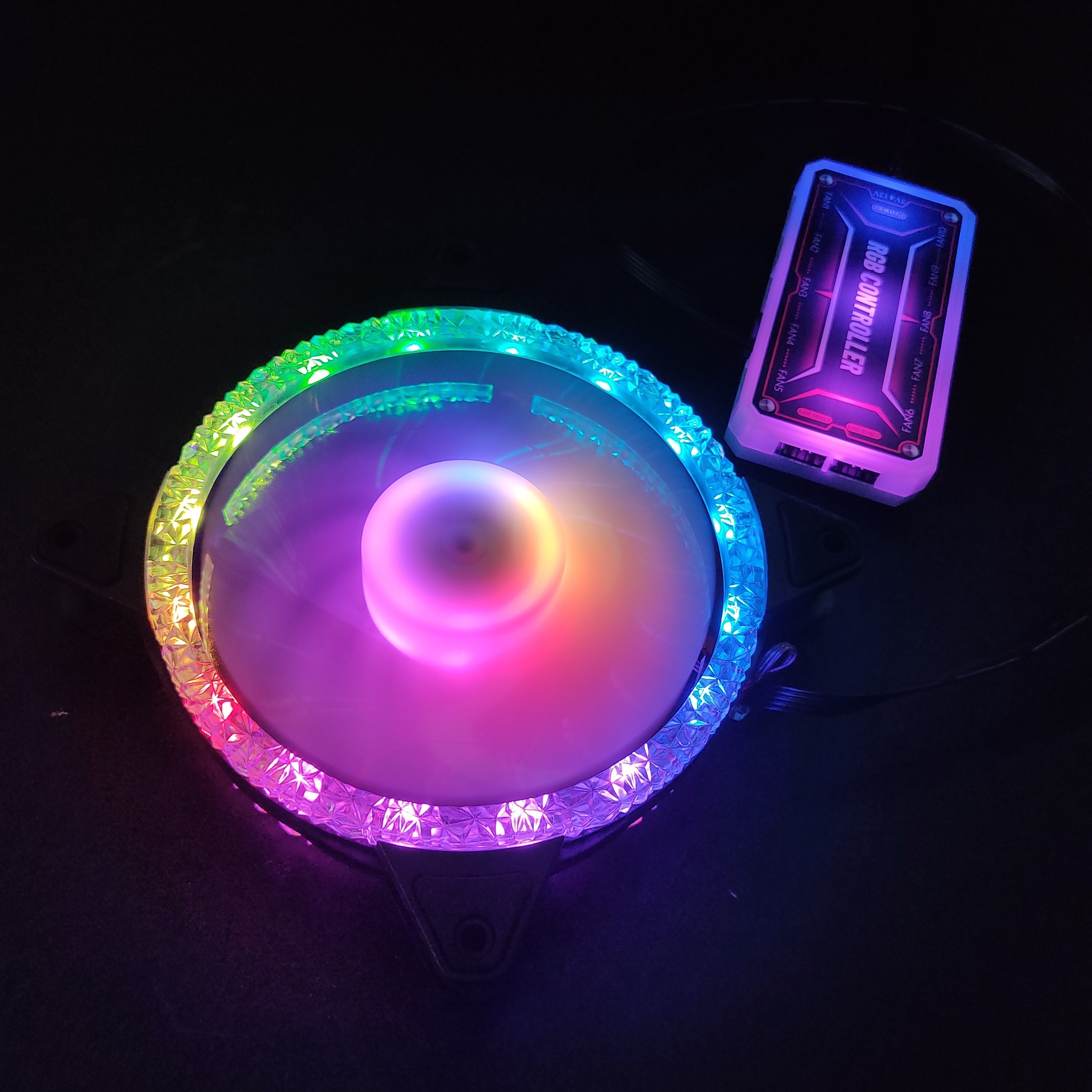 Quạt Tản Nhiệt, Fan Case KNC Diamond V2 Led RGB Dual Ring, chưa kèm bộ Hub khiển RGB