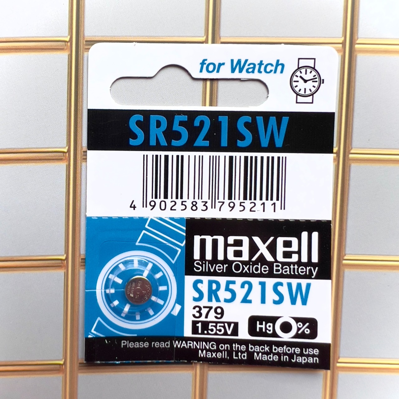 Vỉ 5 Viên Pin SR521SW / 379 / G0 Maxell Nhật Bản 1.55V Cho Đồng Hồ Đeo Tay