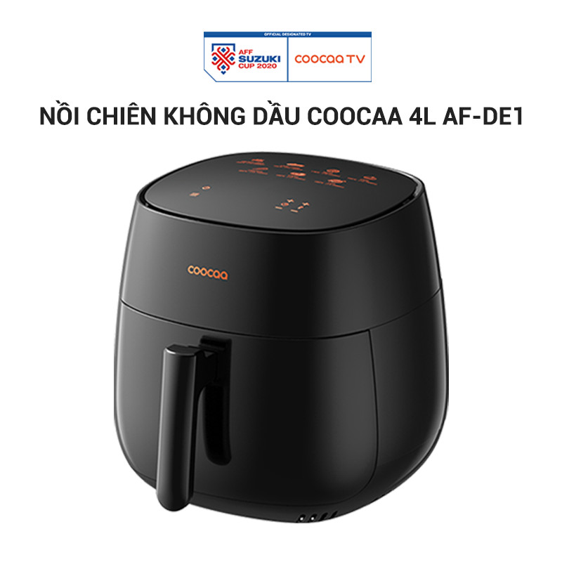 Nồi chiên không dầu 4L Coocaa AF-DE1 - Điều khiển điện tử cảm ứng - Công suất 1400W - Công nghệ nướng đối lưu - Hàng chính hãng