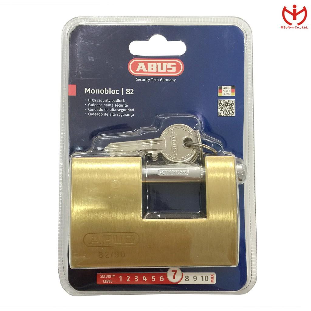 Khóa cầu ngang ABUS 82/90 thân đồng rộng 90mm chìa răng cưa - MSOFT