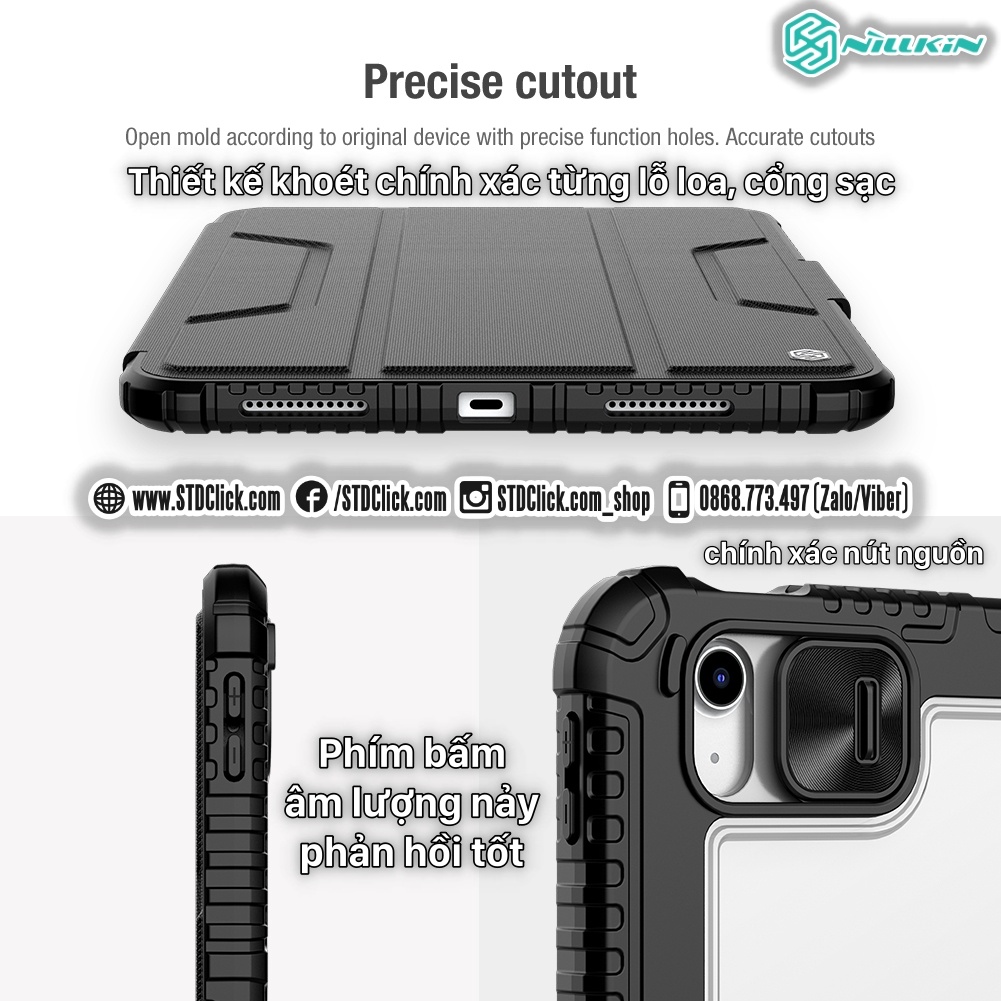 BAO DA DÀNH CHO IPAD 2022 - GEN 10 - 10.9 2022 NILLKIN BUMPER PRO CAMSHIELD BẢO VỆ CAMERA