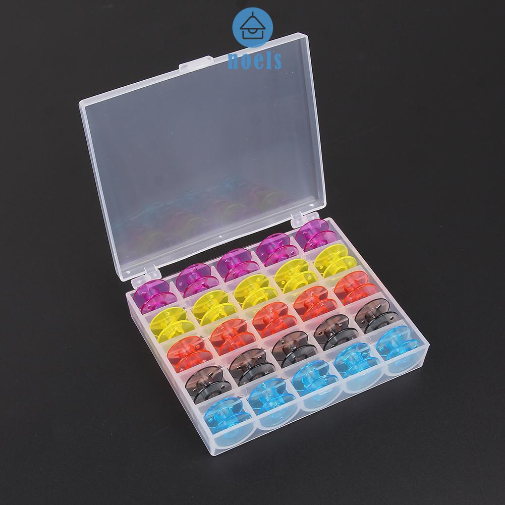 1 Hộp Nhựa 25 Cuộn Chỉ Cho Máy May Ốp