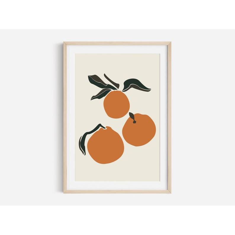 Tranh treo tường | Tranh nghệ thuật trừu tượng - Orange Print, orange kitchen Print, Orange Wall Art, Fruit Poster