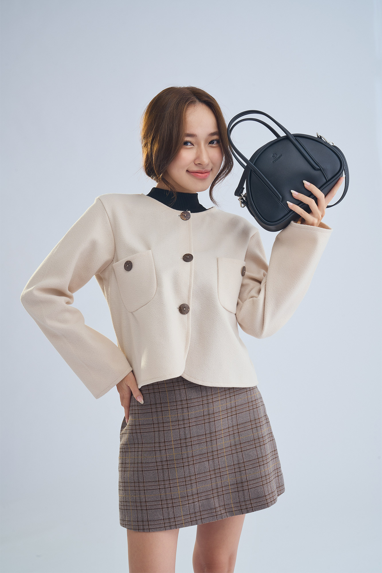 Túi Yuumy ( Thời trang nữ dáng hến dễ thương size 21 - Túi đeo chéo da Seasand YN233 )