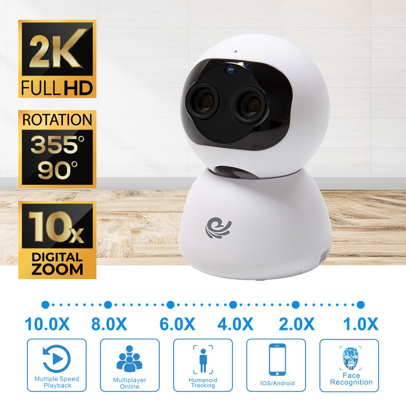 Camera Ip Trong Nhà Việt Star Quốc Tế Model CC2023, Độ Phân Giải FULL HD 2K, Zoom 10X, Dùng APP CARECAM PRO - Hàng Chính Hãng