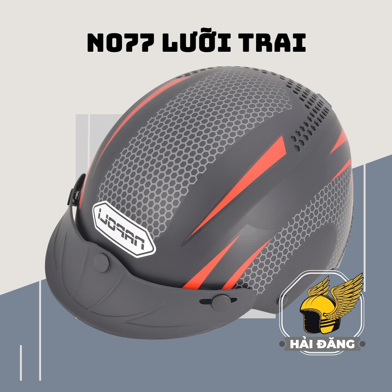 Nón Bảo Hiểm Lưỡi Trai 1/2 Đầu Tem V2 Màu Đỏ Napoli N077-V2ĐỎ-LT - Size đầu  55 -58 cm