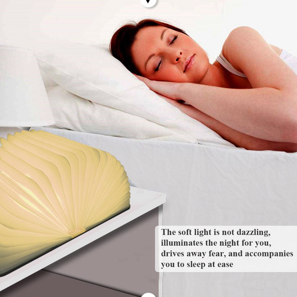 Đèn sách LED gấp để bàn di động thiết kế sáng tạo, hình dạng cuốn sách, sạc USB, 3 màu ánh sáng