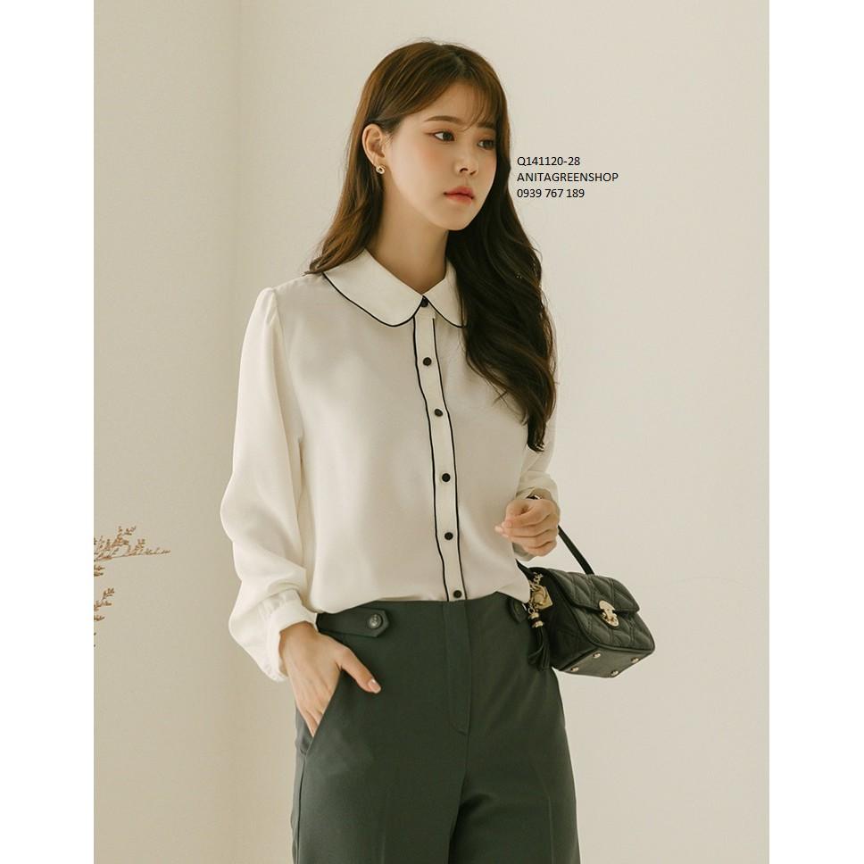 Q141120 ÁO SƠ MI NỮ PHỐI VIỀN
