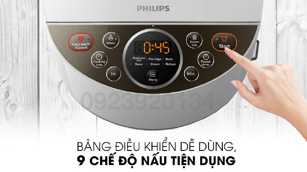 Nồi cơm điện 1.8 lít, lòng nồi 5 lớp Philips HD4515 - Hàng chính hãng