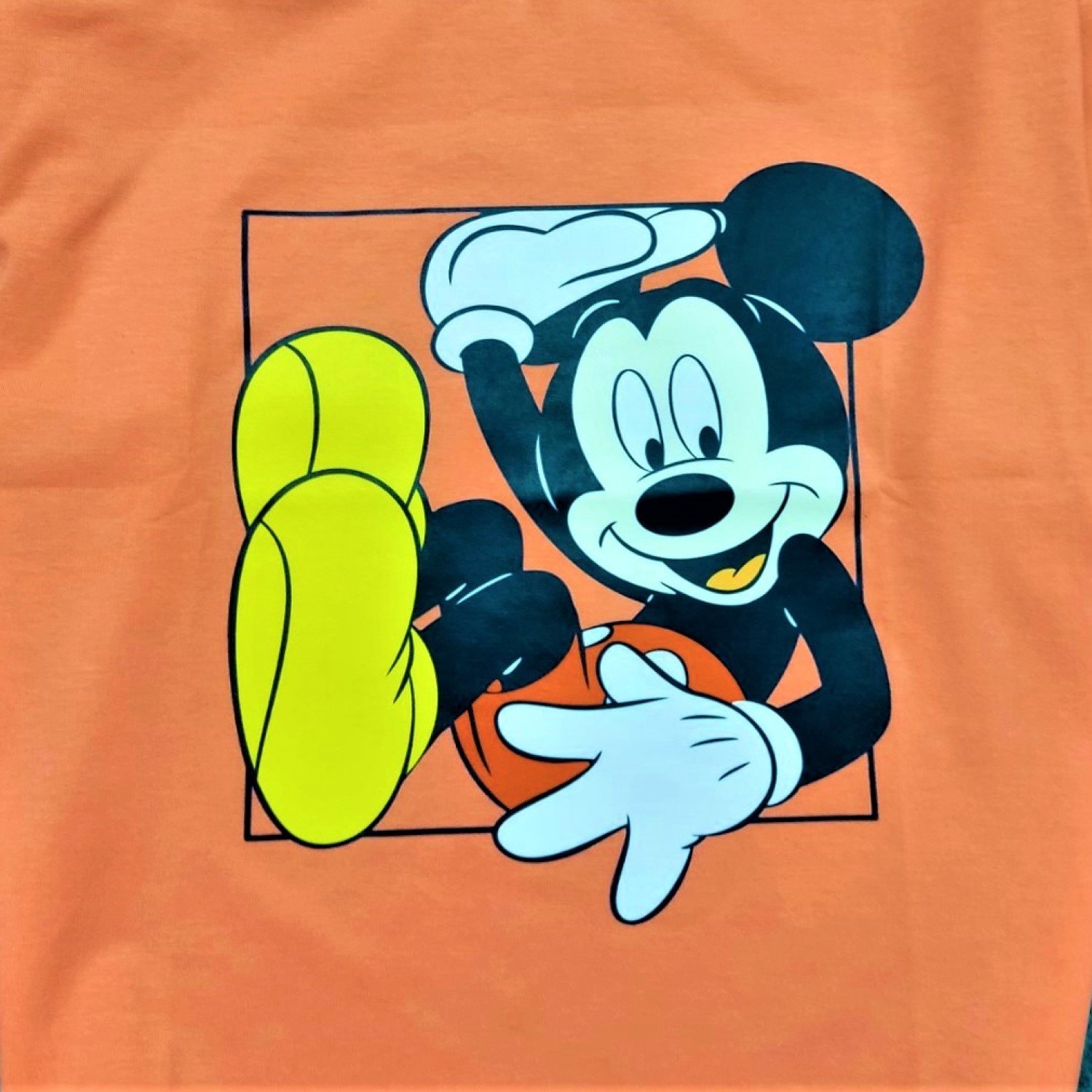 G0314 (29-45kg) Áo thun croptop Mickey màu cam cho bé gái