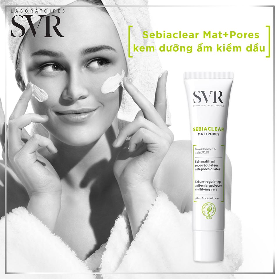 Kem dưỡng da làm giảm mụn SVR SEBIACLEAR Mat + Pores 40ml