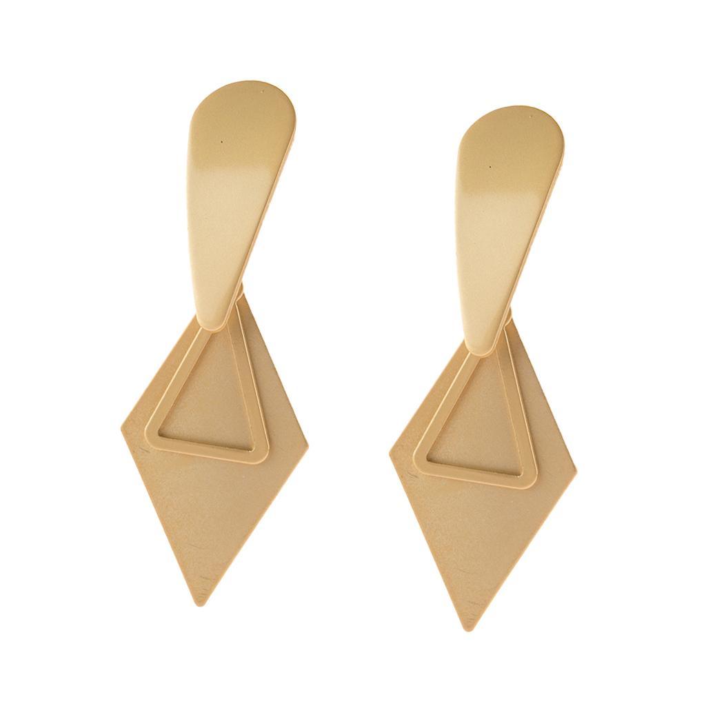 Women Metal Earrings Dangle Ear Stud Fashionable Earrings Gift Golden