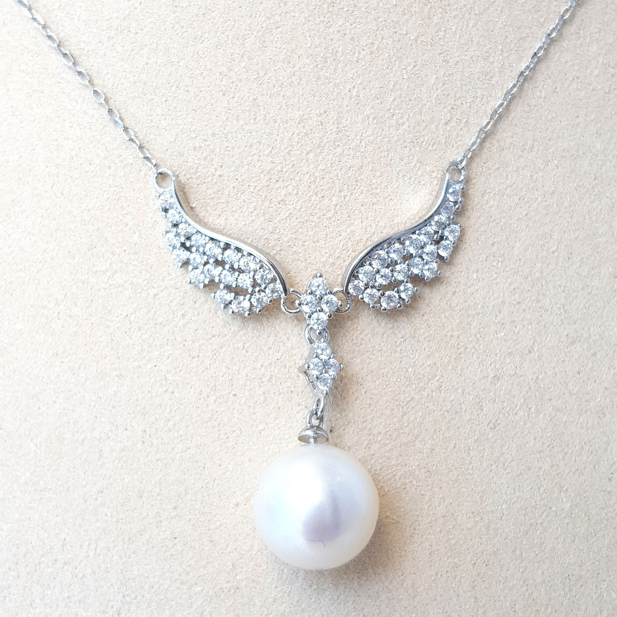 Dây Chuyền Mặt Ngọc Trai Cao Cấp - Đôi Cánh Thiên Thần- Trang Sức Cô Tấm - ANGEL WINGS PEARL - Bạc S925 Nạm Zirco - COTAM0506 + Tặng Kèm Phụ Kiện Bảo Dưỡng