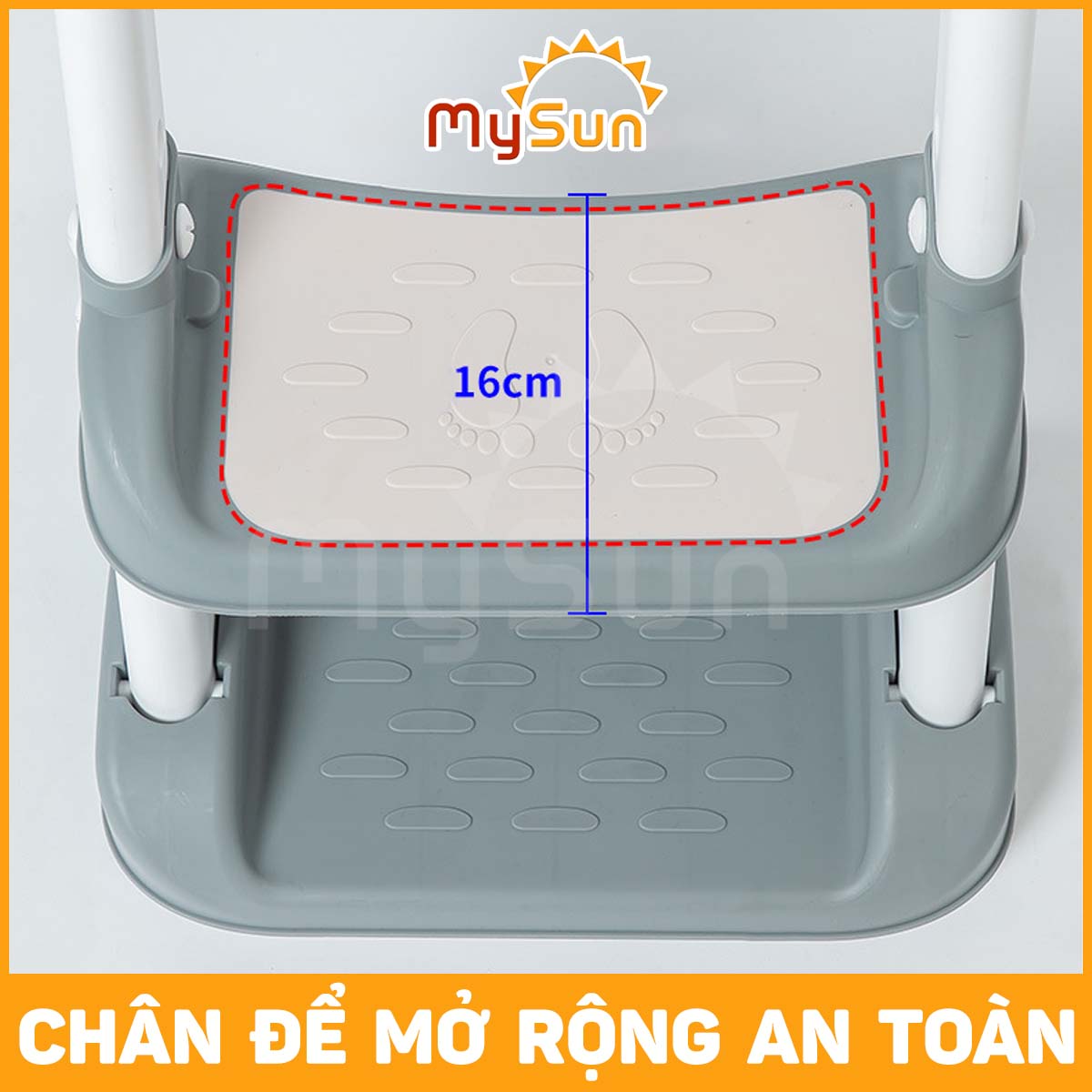 Thang kệ nắp bệ thu nhỏ bồn cầu đi vệ sinh toilet cho bé trai gái 1 2 3 5 tuổi lót pvc mềm MySun