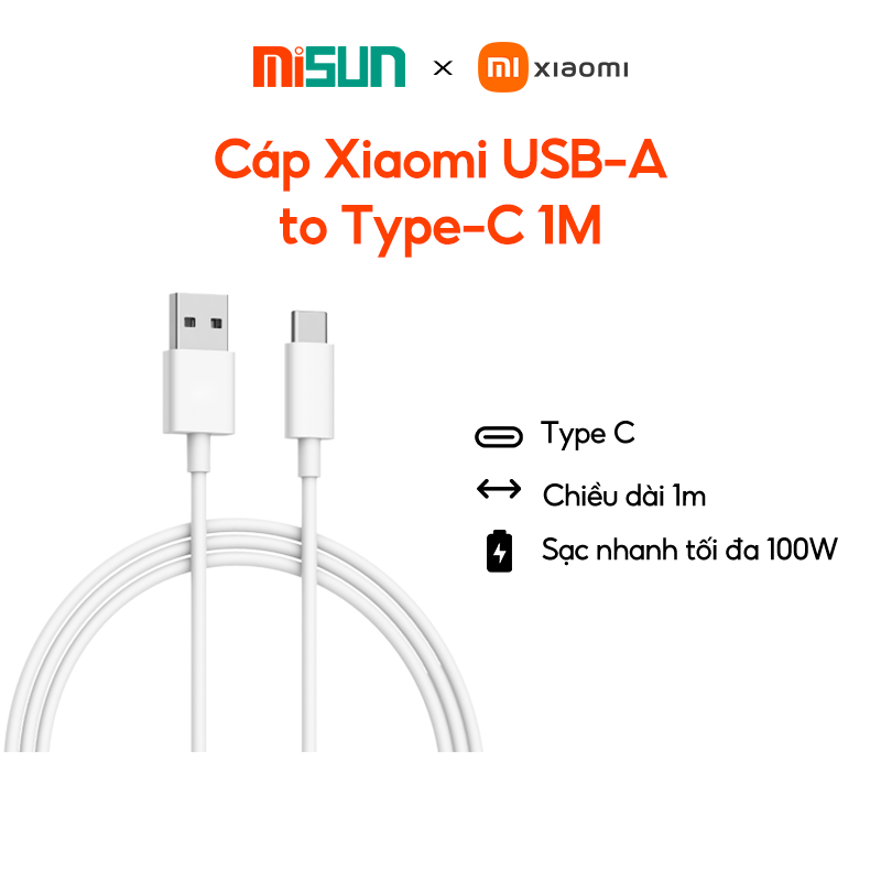 Cáp (CABLE) MI USB-C CABLE 1M WHITE (TRẮNG) (BHR4422GL) - Hàng Nhập Khẩu